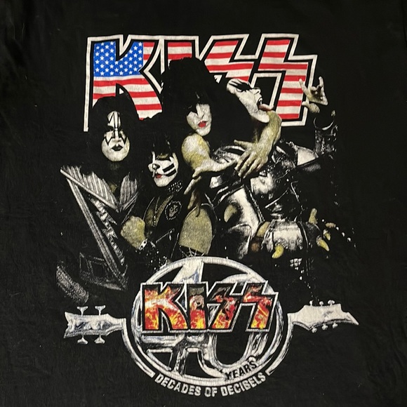 KIZZ 40 YEAR ANNIVERSARY 2014 TOUR DEF LEPPARD BLACK GRAPHIC T SHIRT SIZE L - Picture 3 of 7